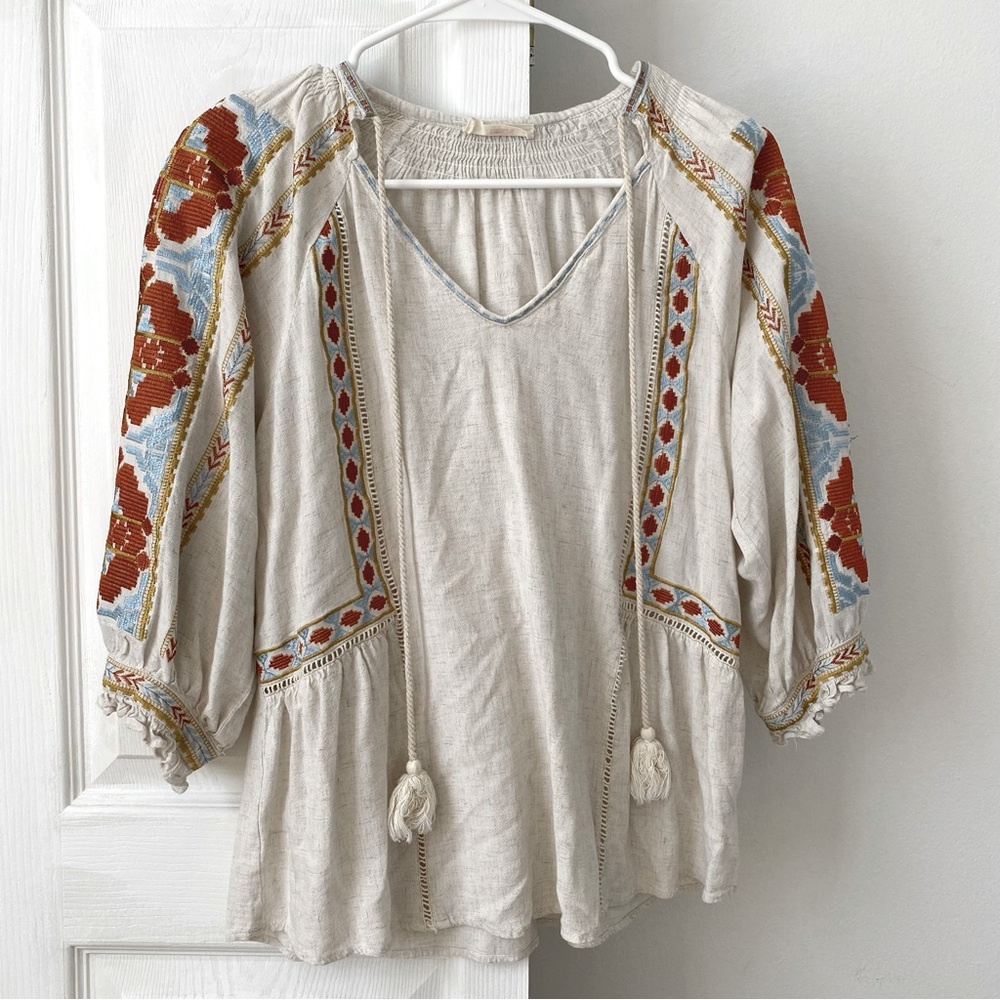Beautiful Hummingbird Peasant Top